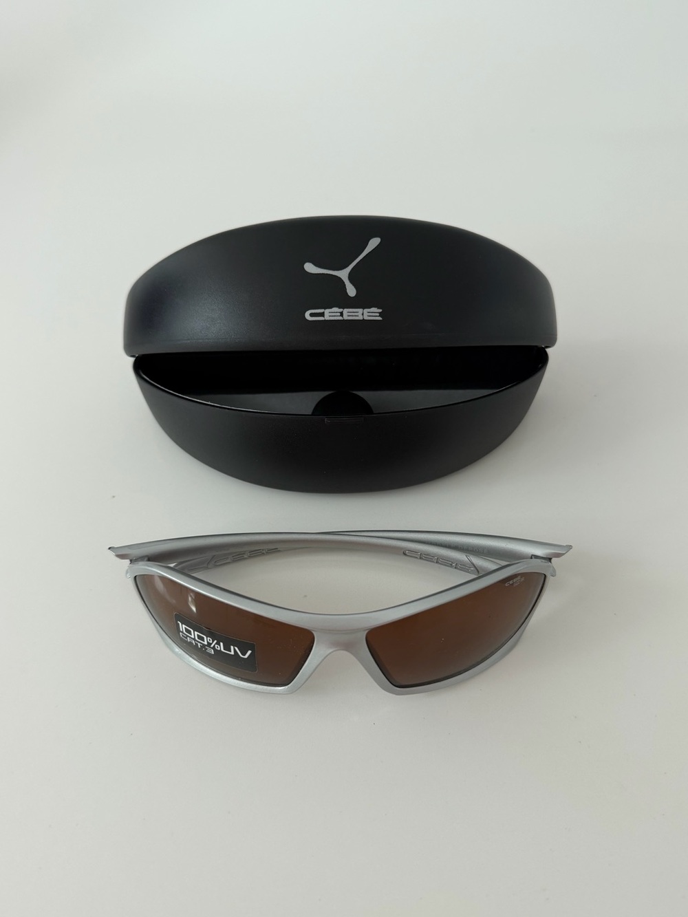 Men's NEW French Silver Sport Sunglasses with Brown UV Lenses